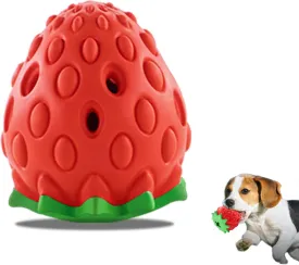 Strawberry Flavor Chew Toy for Aggressive Chewers, Dog Toothbrush Toy, Interactive Dog Toy for Small Medium Dogs