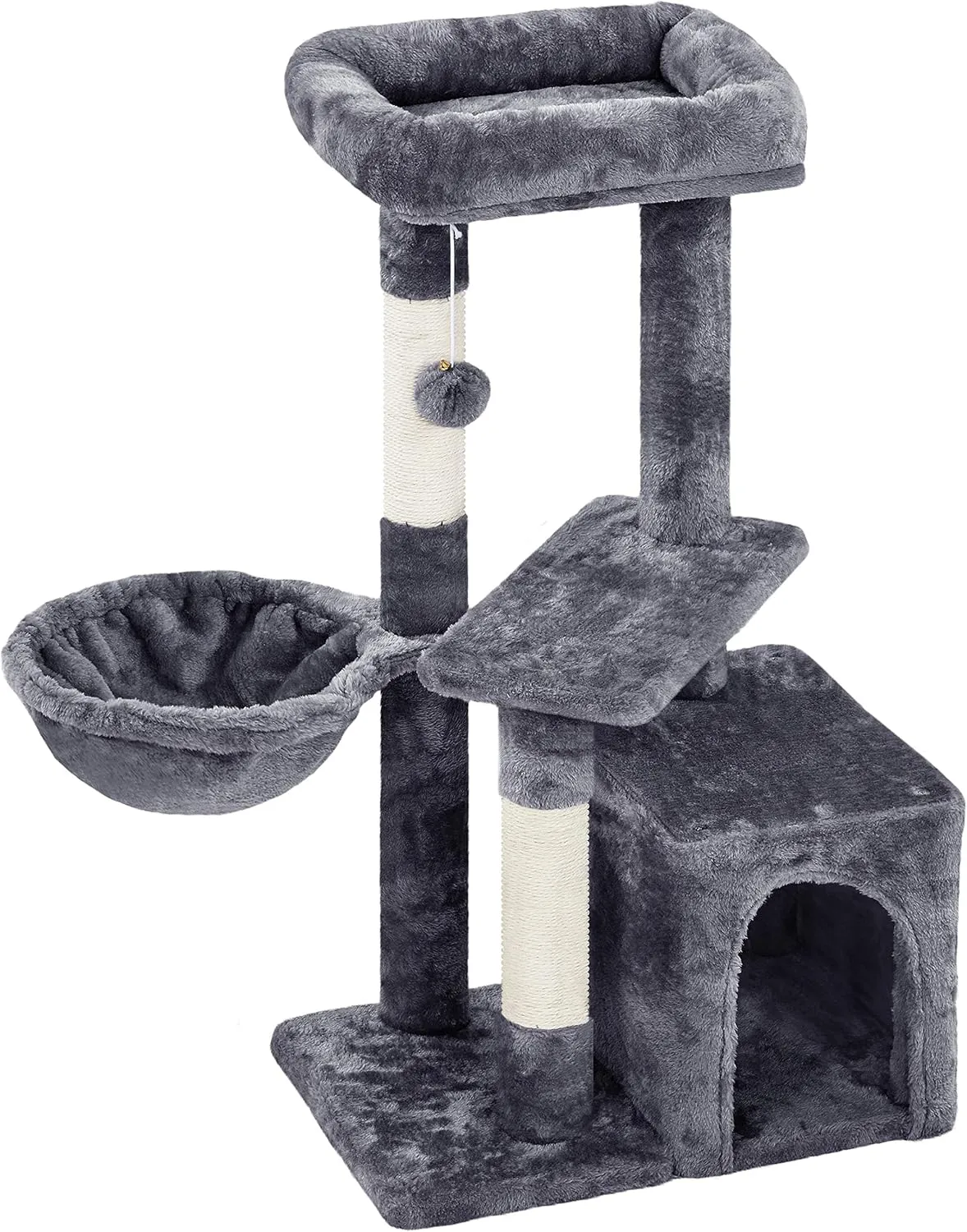 Topeakmart Cat Tree, 34in Cat Tower, Multi-Level Cat Condo with Extra Scratch Boards and Sisal Posts as Kitty Activity Center Pet Stand Tree for Indoor Kittens