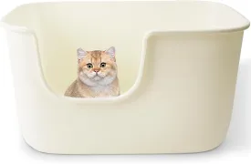 Vealind Large High Sided Cat Litter Box Extra Deep Cats Tray for Multi Cats Household, High Wall Cat Litter Tray Anti-Splashing Kitty Litter Box