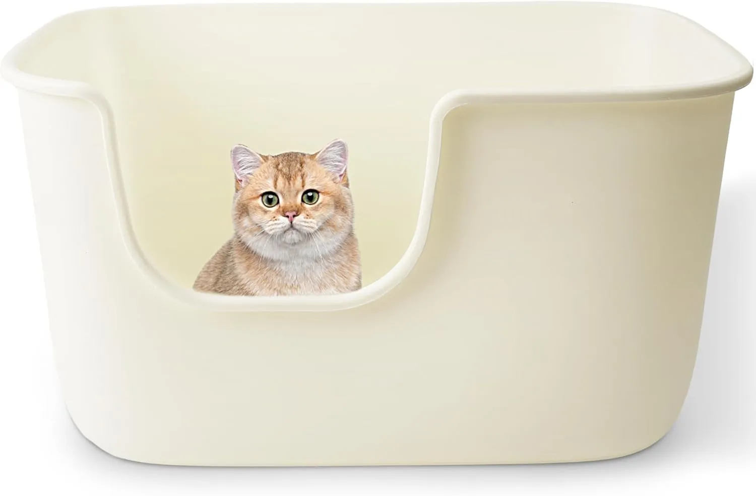 Vealind Large High Sided Cat Litter Box Extra Deep Cats Tray for Multi Cats Household, High Wall Cat Litter Tray Anti-Splashing Kitty Litter Box