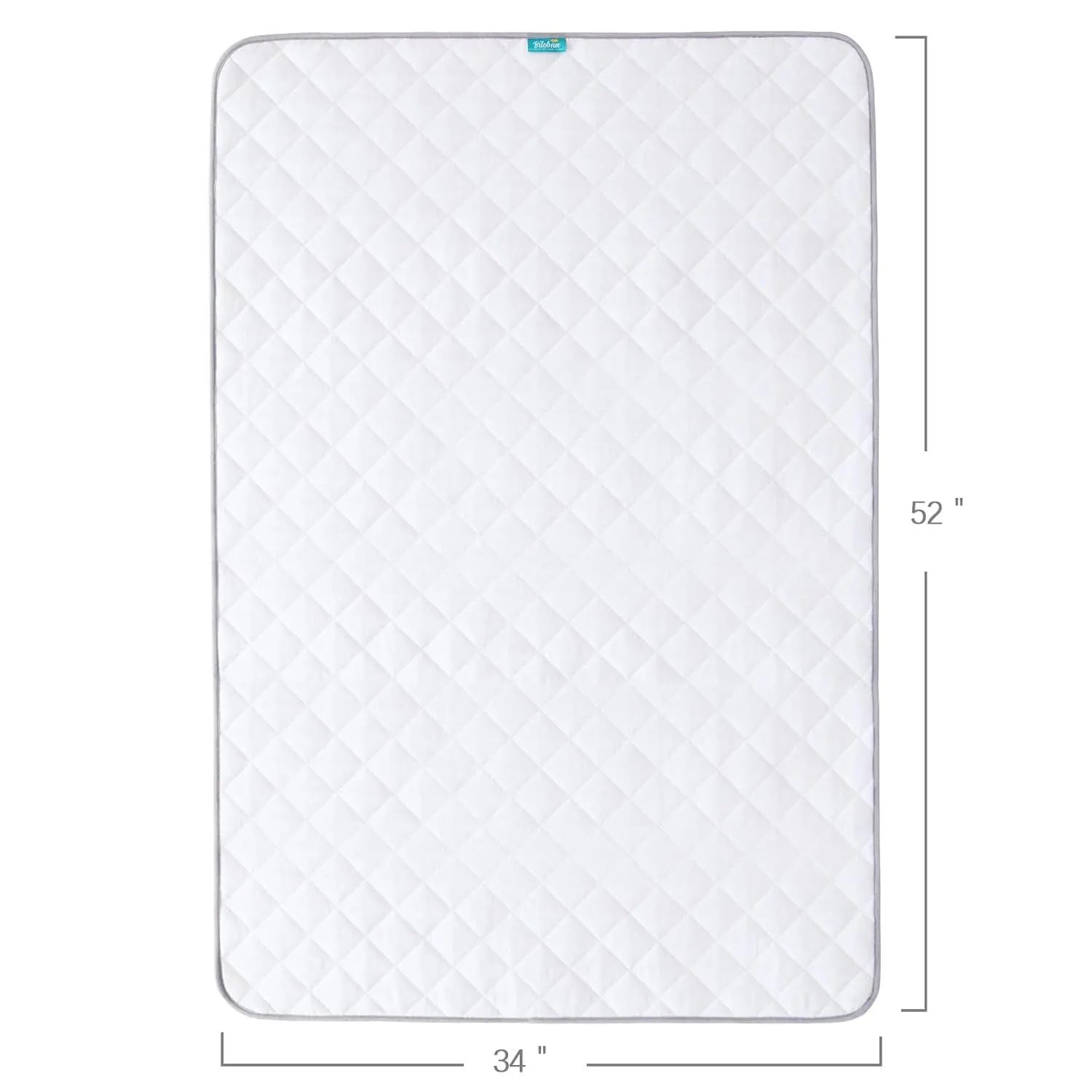 Waterproof Crib Mattress Protector 34" x 52", Non-Slip & Sturdy Mattress Pad, 4 Layers Incontinence Bed Mat for Children Adults, Pets Training Pee Pad, White