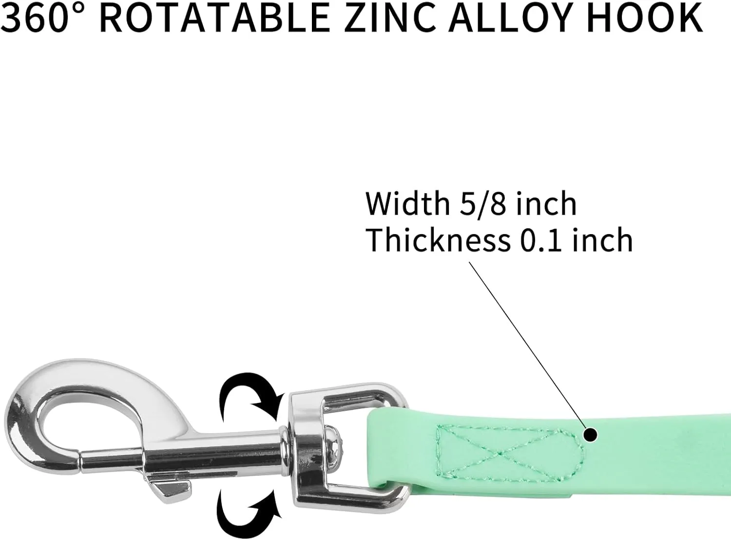 Waterproof Long Leash Durable Dog Recall Training Lead Great for Outdoor Hiking, Training, Yard, Beach and Swimming (Light Green, 10ft)